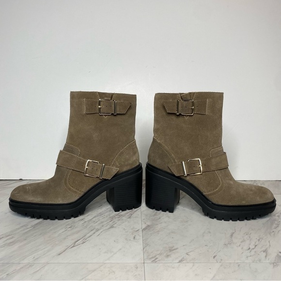 Kenneth Cole Rhode Heel Buckle Suede Bootie 8 1/2 - Picture 7 of 13